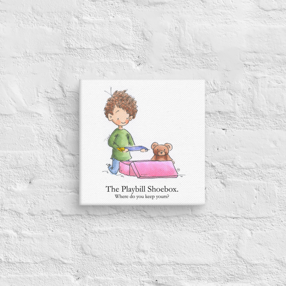 The Little Theatre Kid Playbill Collection - "The Playbill Shoebox." - 8" x 8" Art Canvas