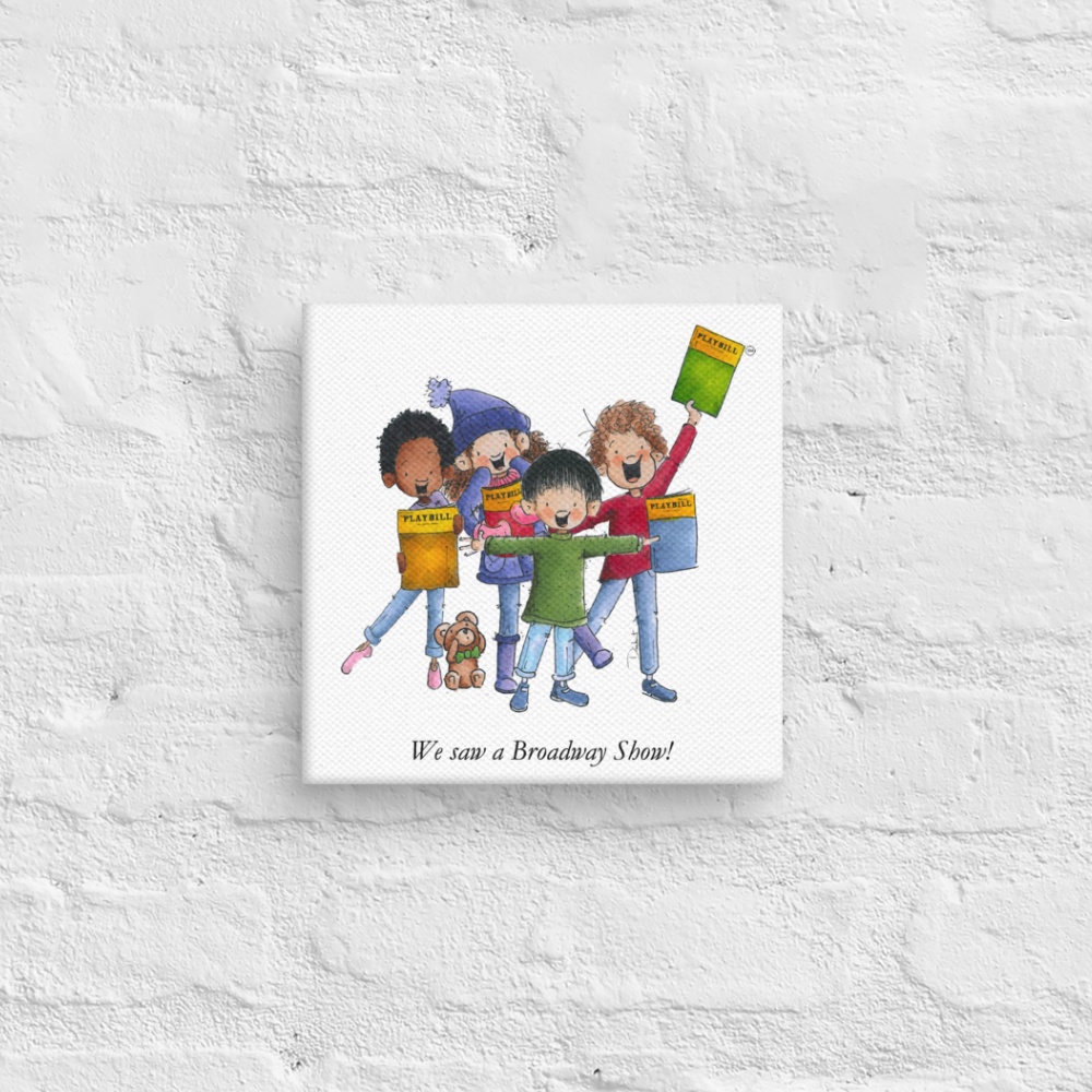 The Little Theatre Kid Playbill Collection - "We Saw a Broadway Show!" - 8" x 8" Art Canvas