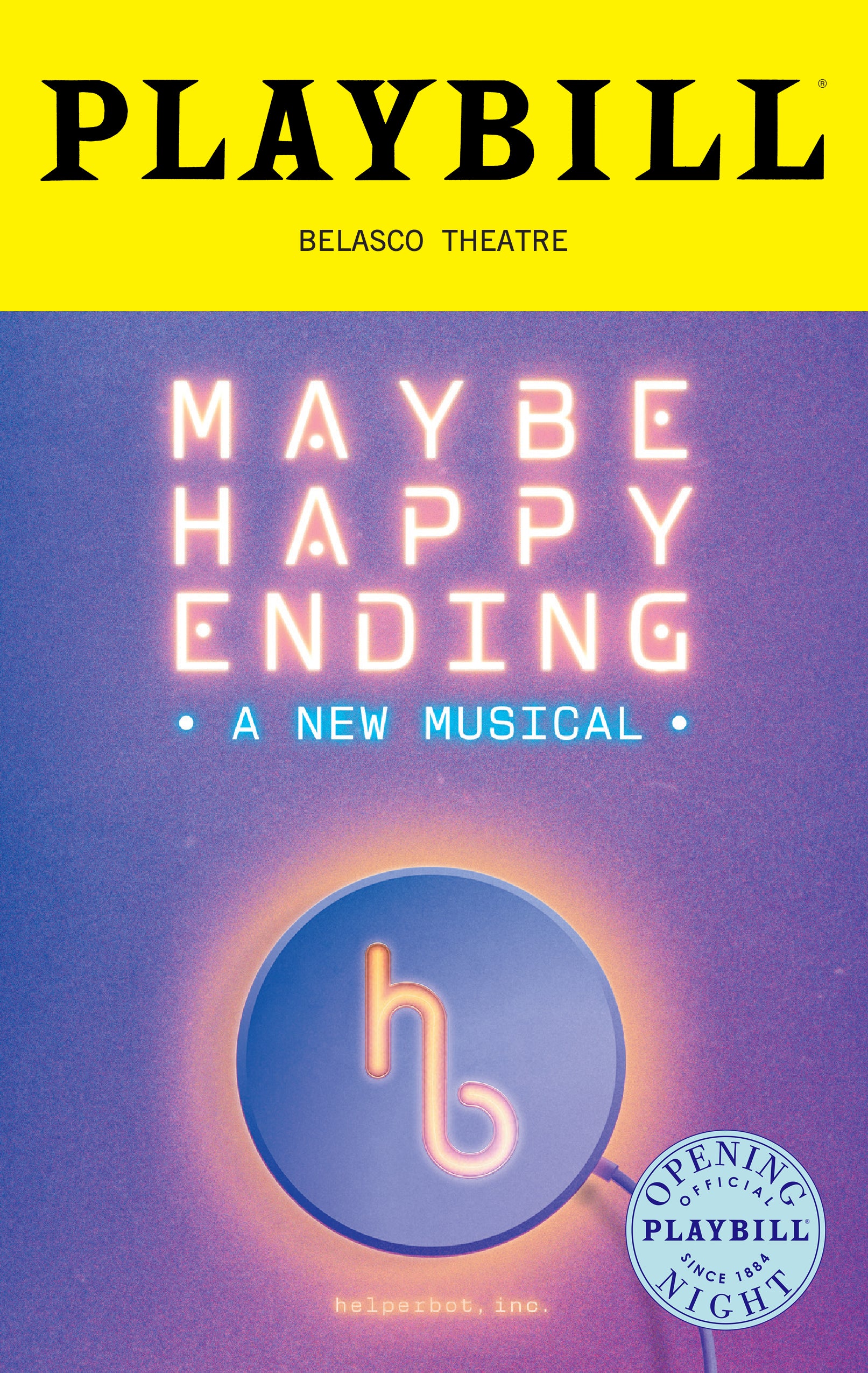 Maybe Happy Ending Limited Edition Official Opening Night Playbill