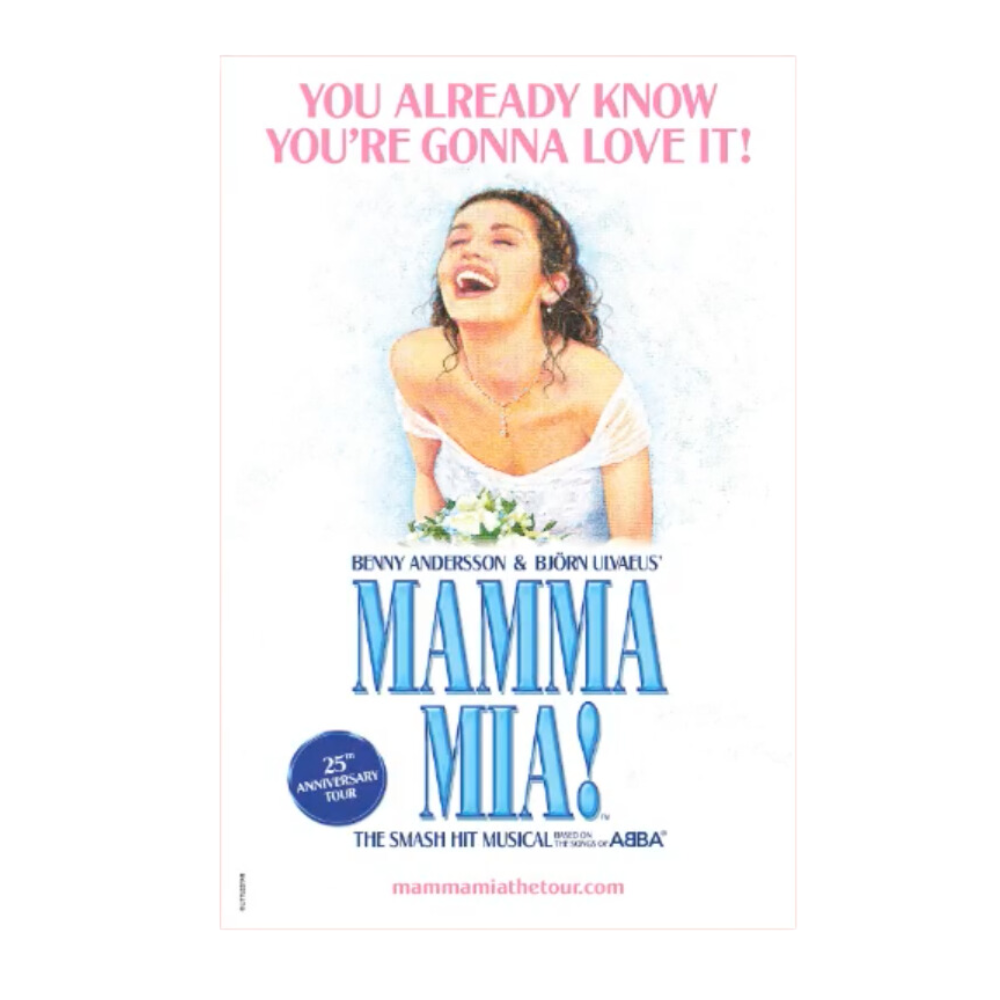 Mamma Mia 25th Anniversary Tour Window Card