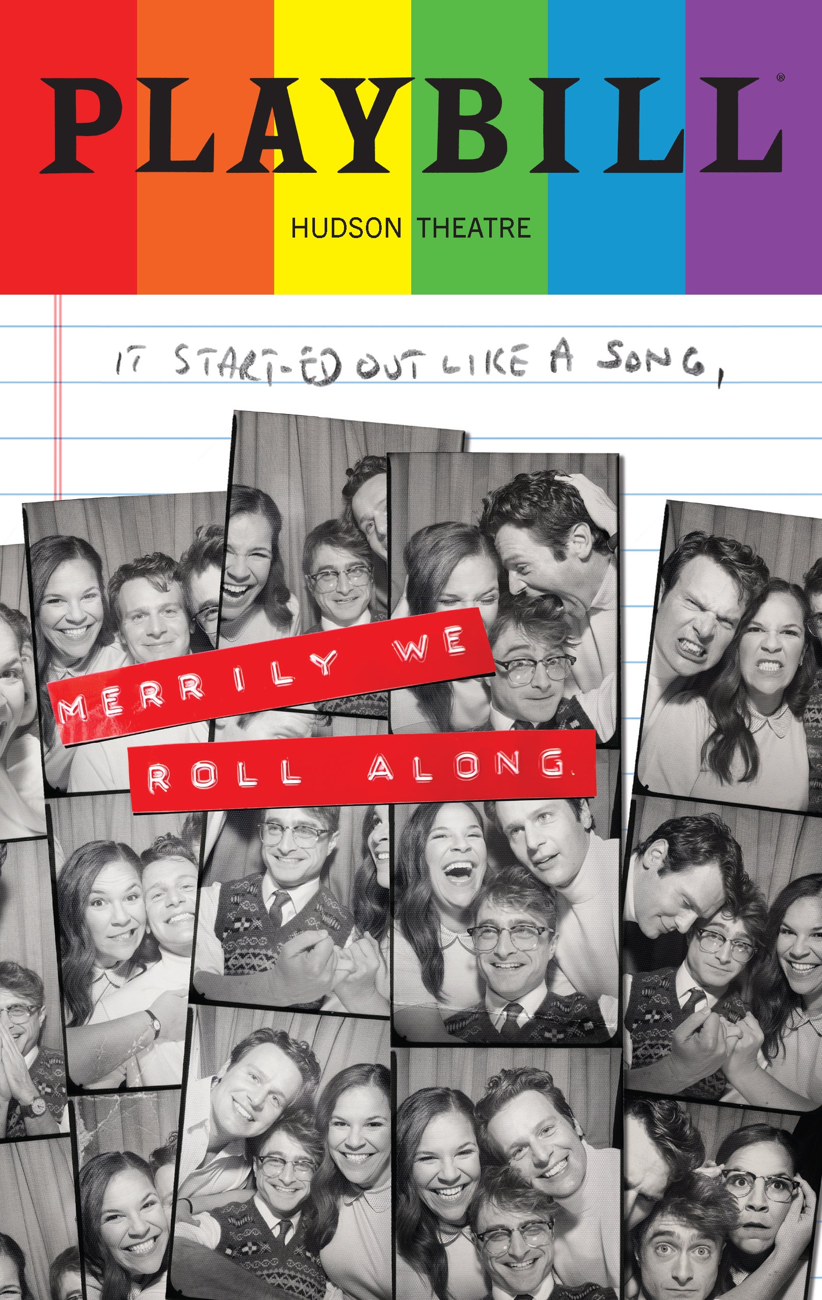 Merrily We Roll Along Playbill with Limited Edition 2024 Rainbow Pride Logo