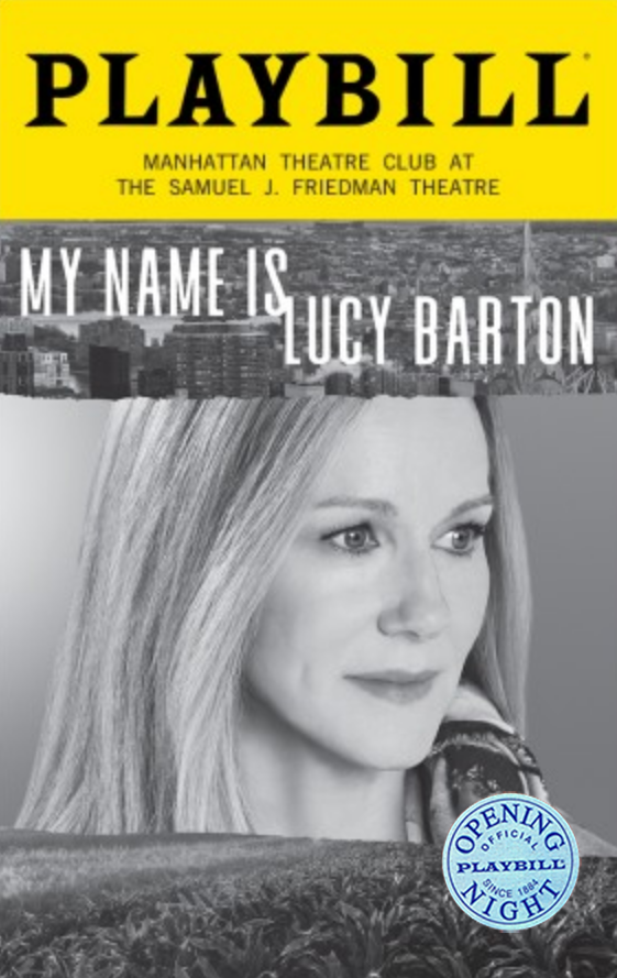 My Name Is Lucy Barton Limited Edition Official Opening Night Playbill