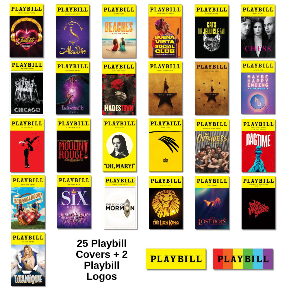 Now on Broadway Sticker Pack of Playbill Covers
