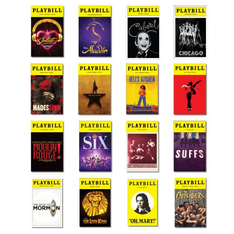 Now on Broadway Sticker Pack of Playbill Covers