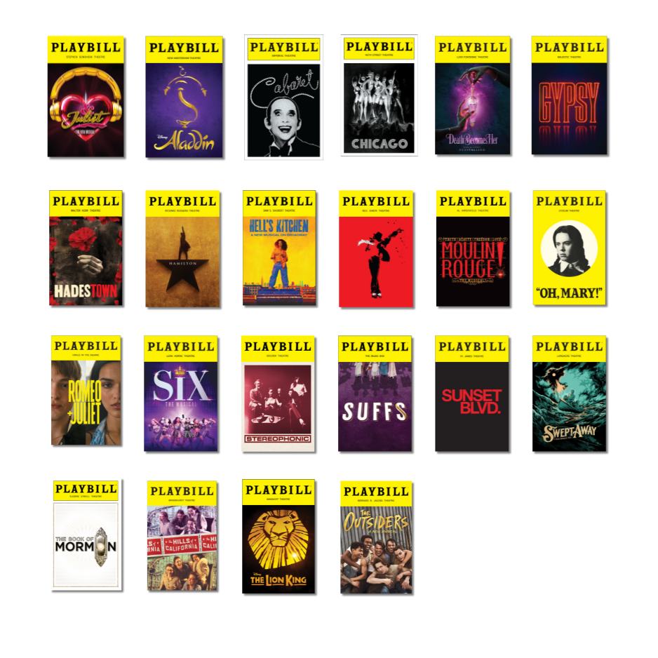 Now on Broadway Sticker Pack of Playbill Covers