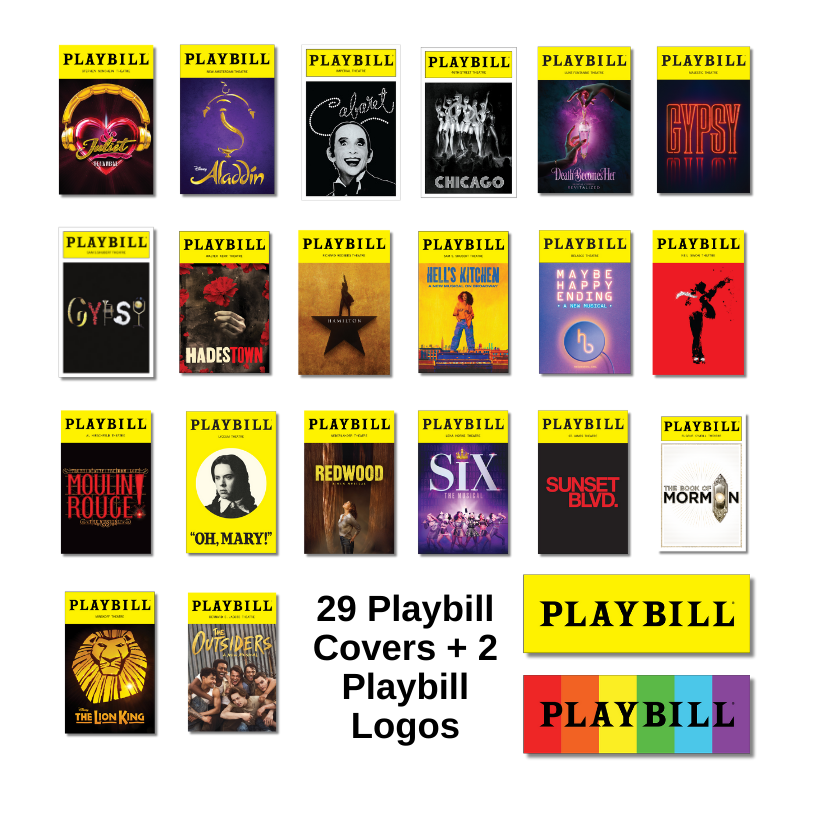 Now on Broadway Sticker Pack of Playbill Covers