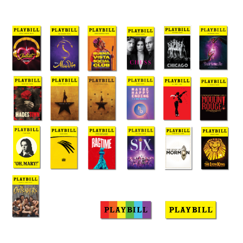 Now on Broadway Sticker Pack of Playbill Covers