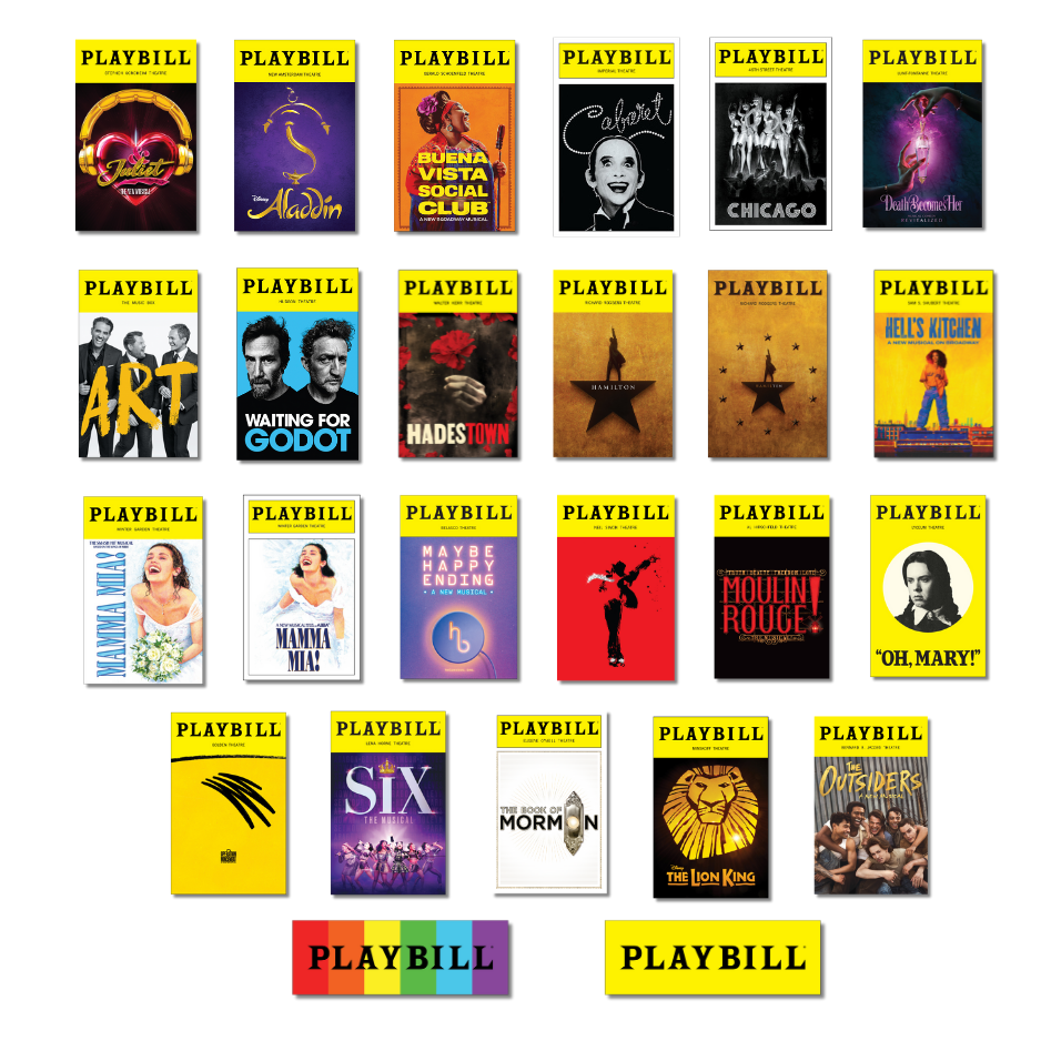 Now on Broadway Sticker Pack of 23 Playbill Covers