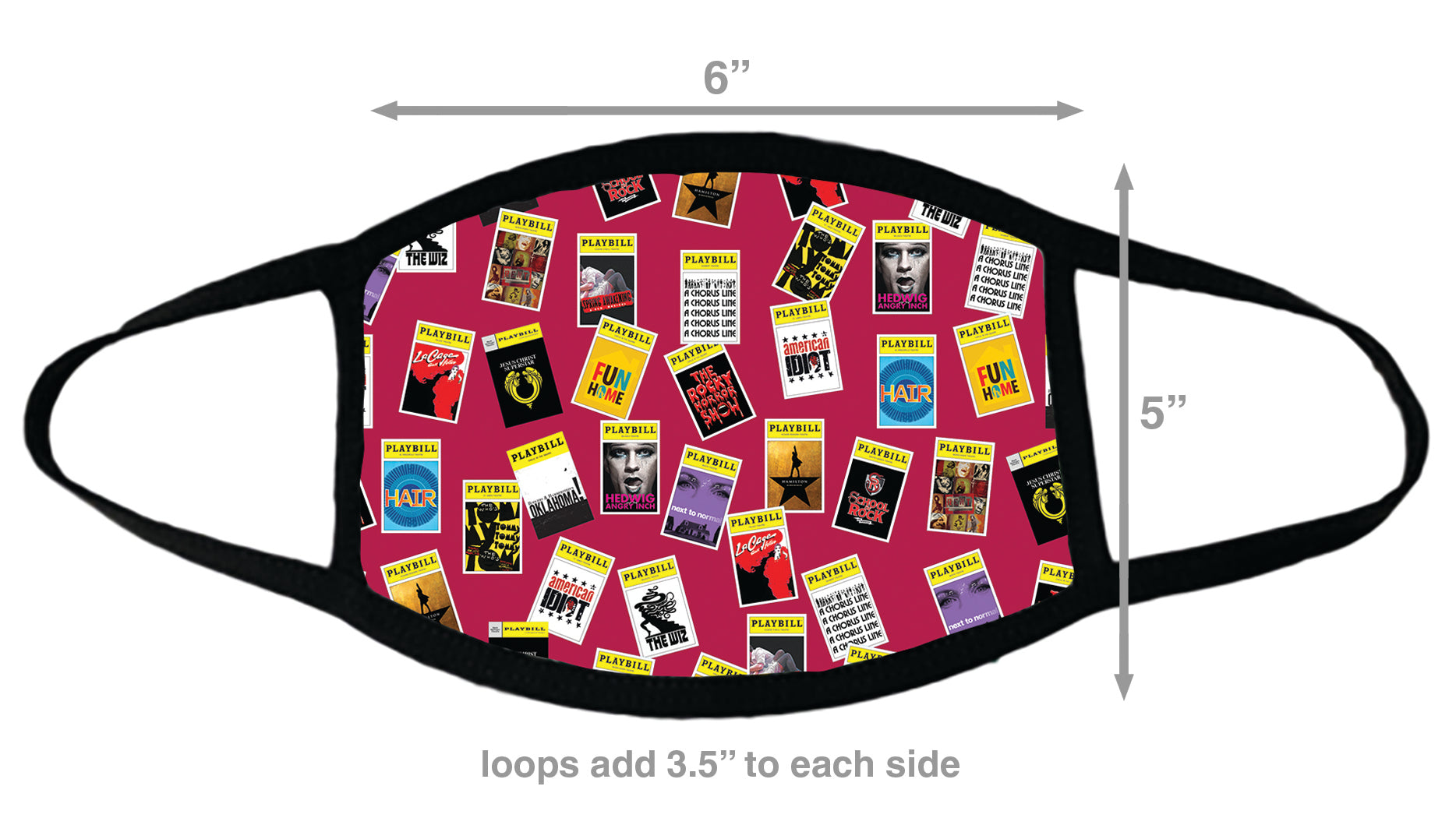Playbill Broadway Groundbreaking Musicals Face Mask