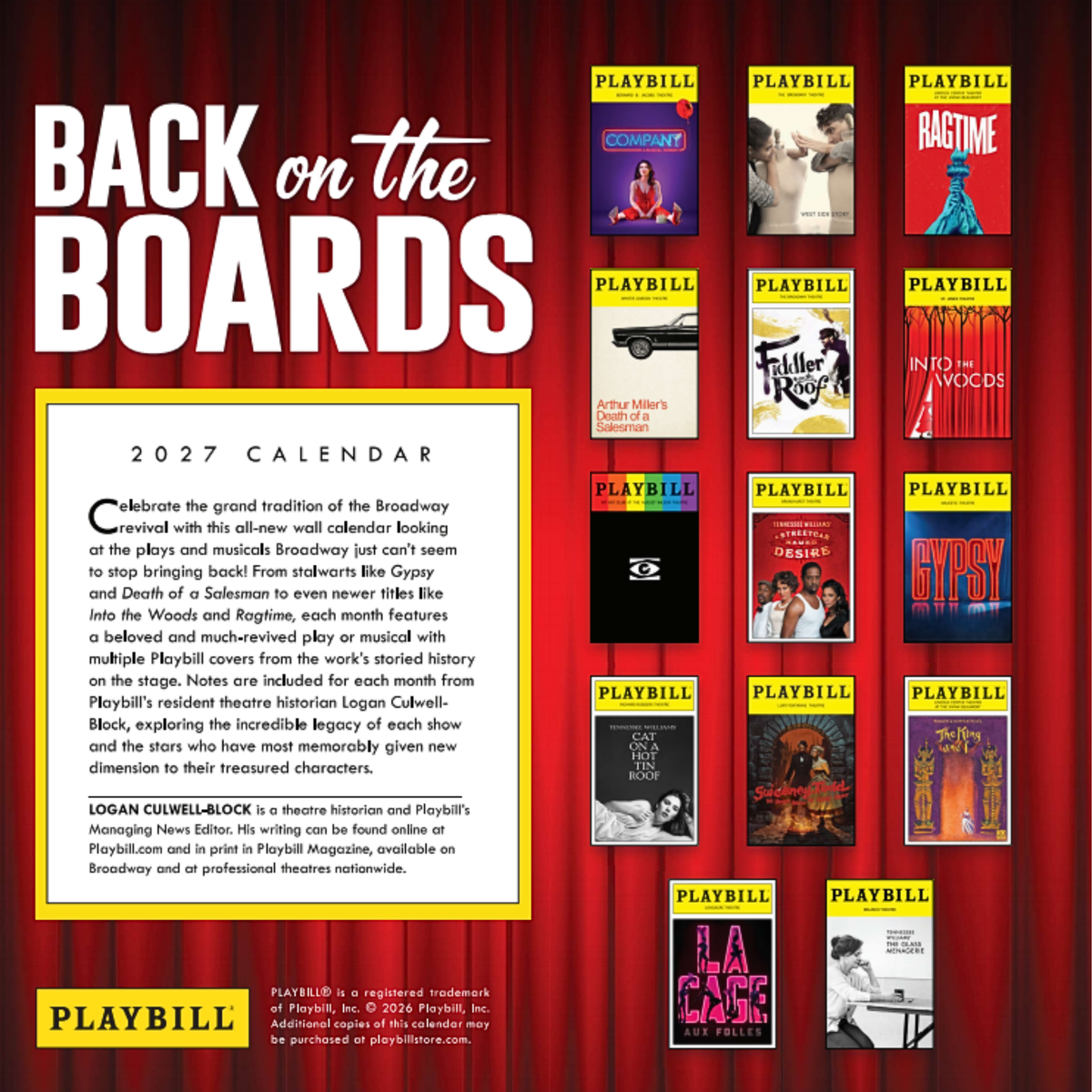 *PRE-ORDER* The 2027 Playbill Wall Calendar - Back on the Boards: Broadway's Favorite Revivals