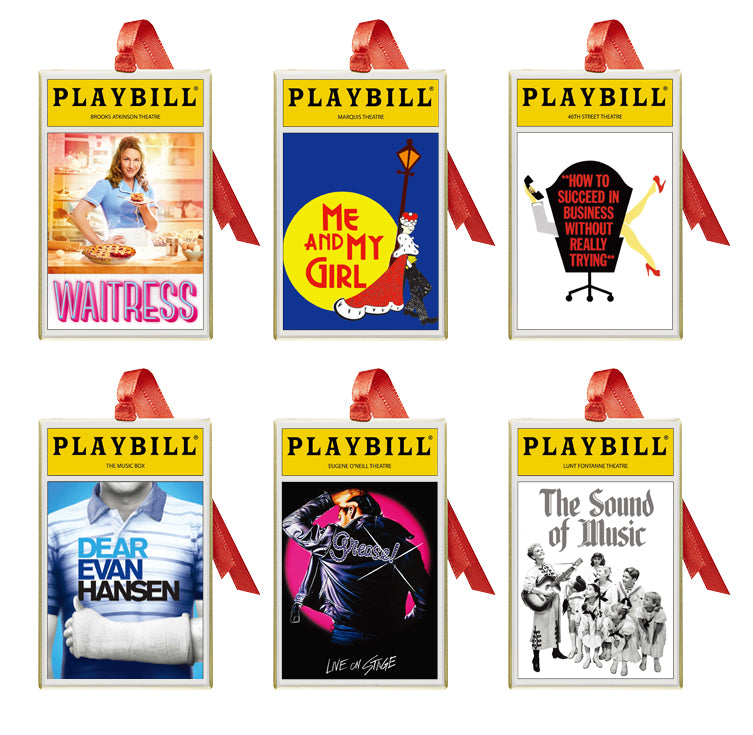 2020 Playbill Ornaments from the Broadway Cares Classic Collection - Set of Six