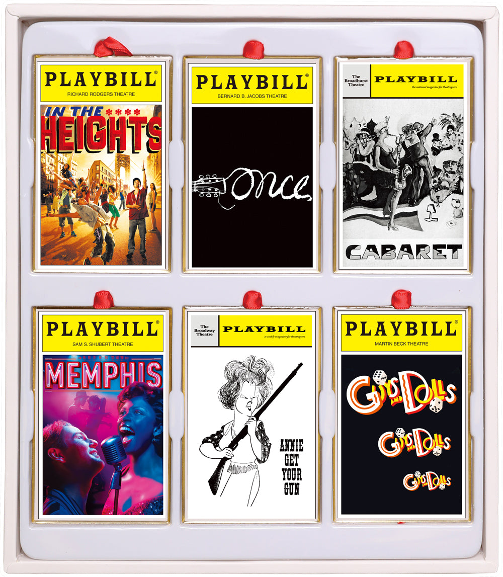 2023 Playbill Ornaments from the Broadway Cares Classic Collection - Set of Six