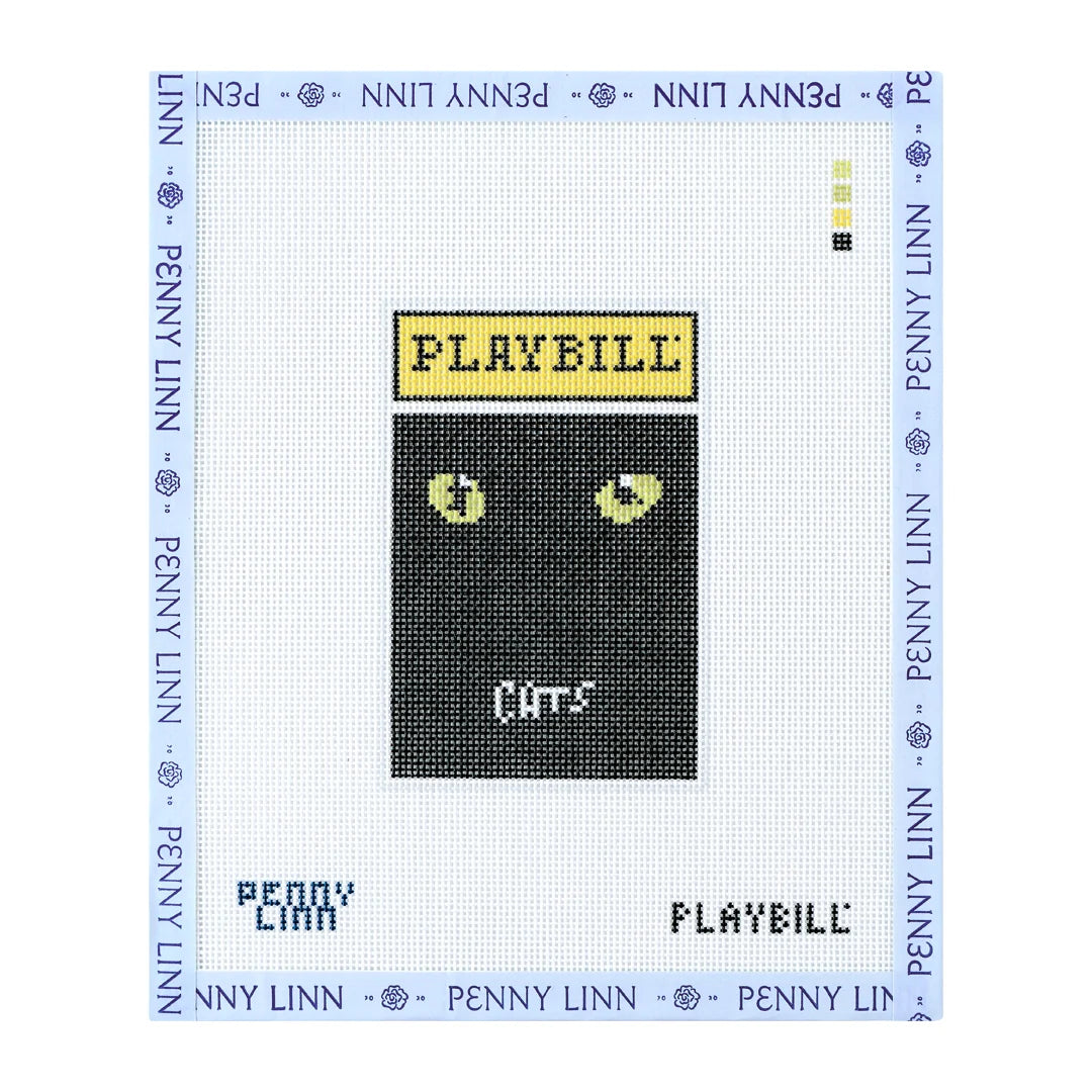 Cats Small-Sized Playbill - Penny Linn Needlepoint Canvas Kit