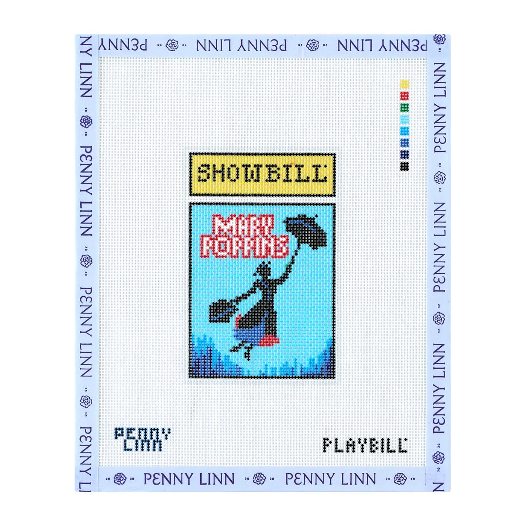 Mary Poppins Small-Sized Playbill - Penny Linn Needlepoint Canvas Kit