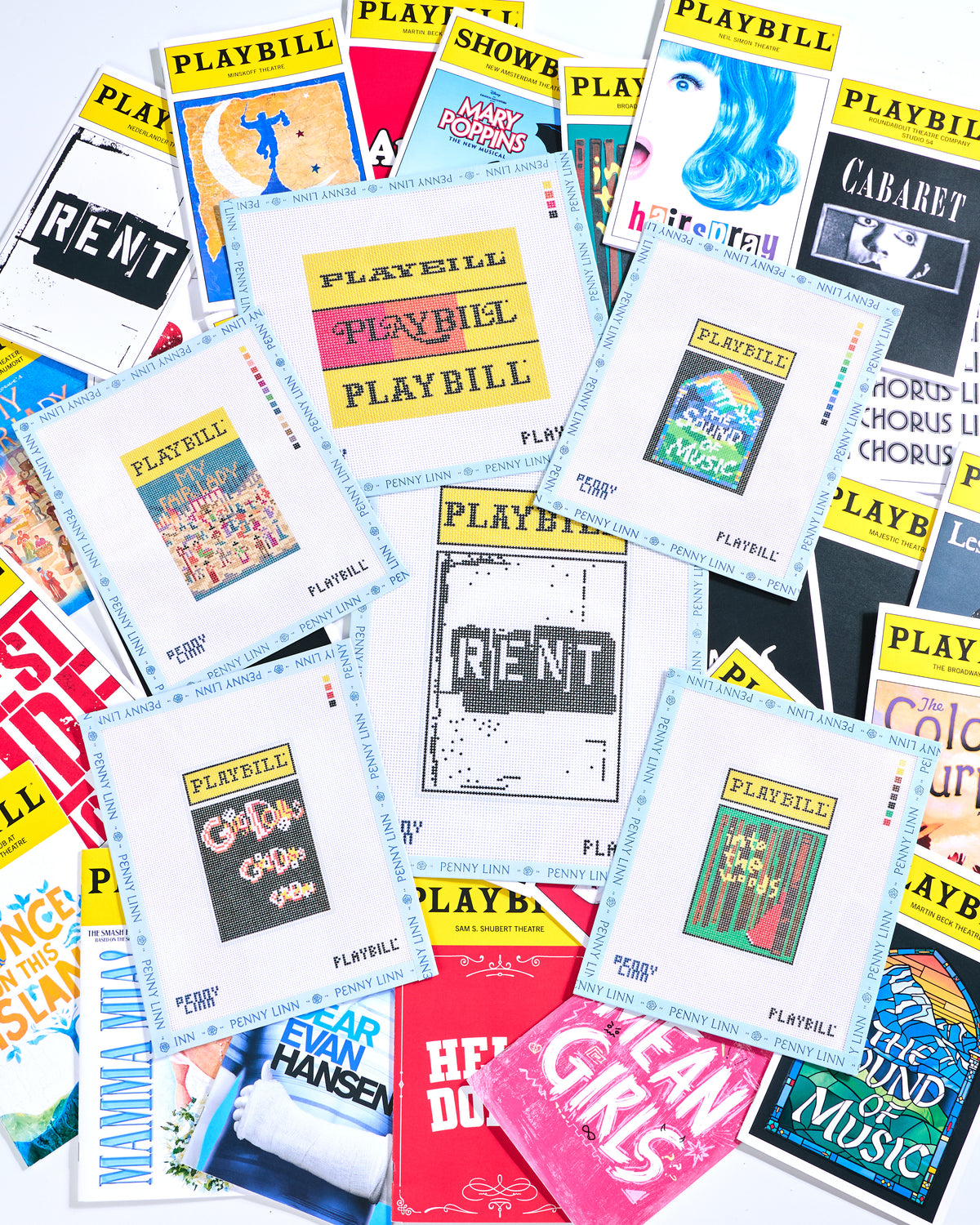 Mary Poppins Small-Sized Playbill - Penny Linn Needlepoint Canvas Kit