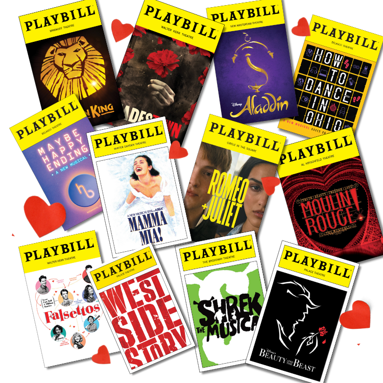 Romance on Broadway Sticker Pack Playbill Covers