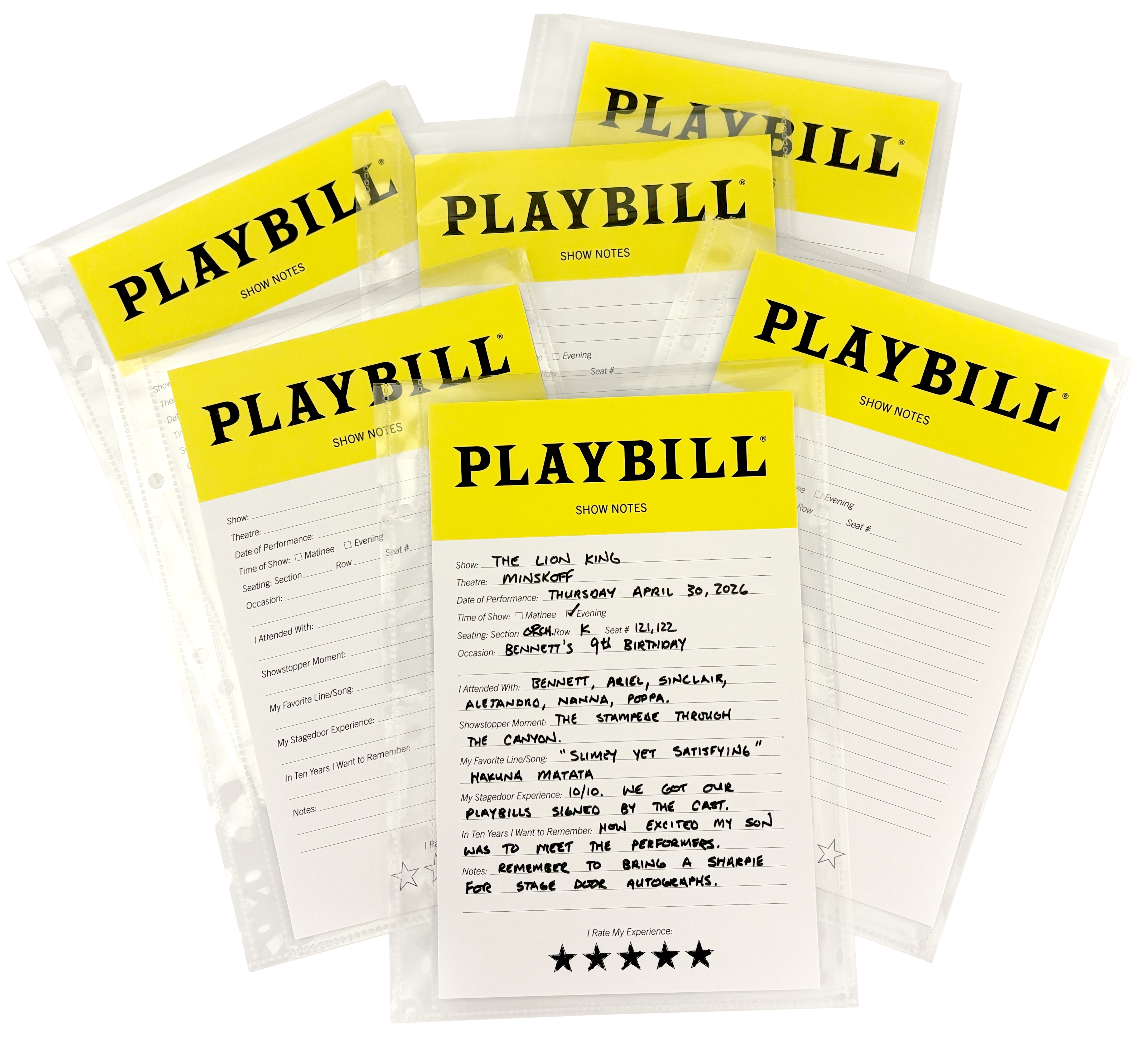 Extra Sleeves for the Ultimate Binder - 6-Pack with SHOW NOTES