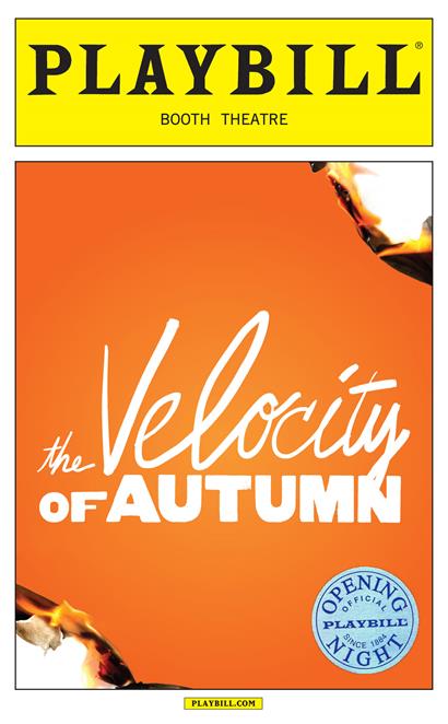 The Velocity of Autumn Limited Edition Official Opening Night Playbill