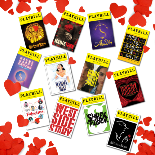 Valentine's Day on Broadway Sticker Pack of Romantic Playbill Covers