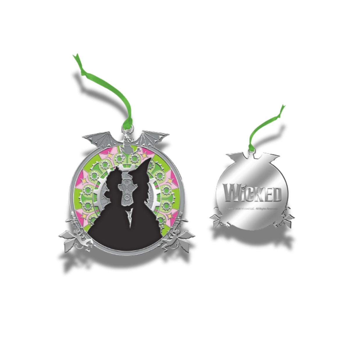 Wicked the Broadway Musical - Pink & Green Witches Ornament