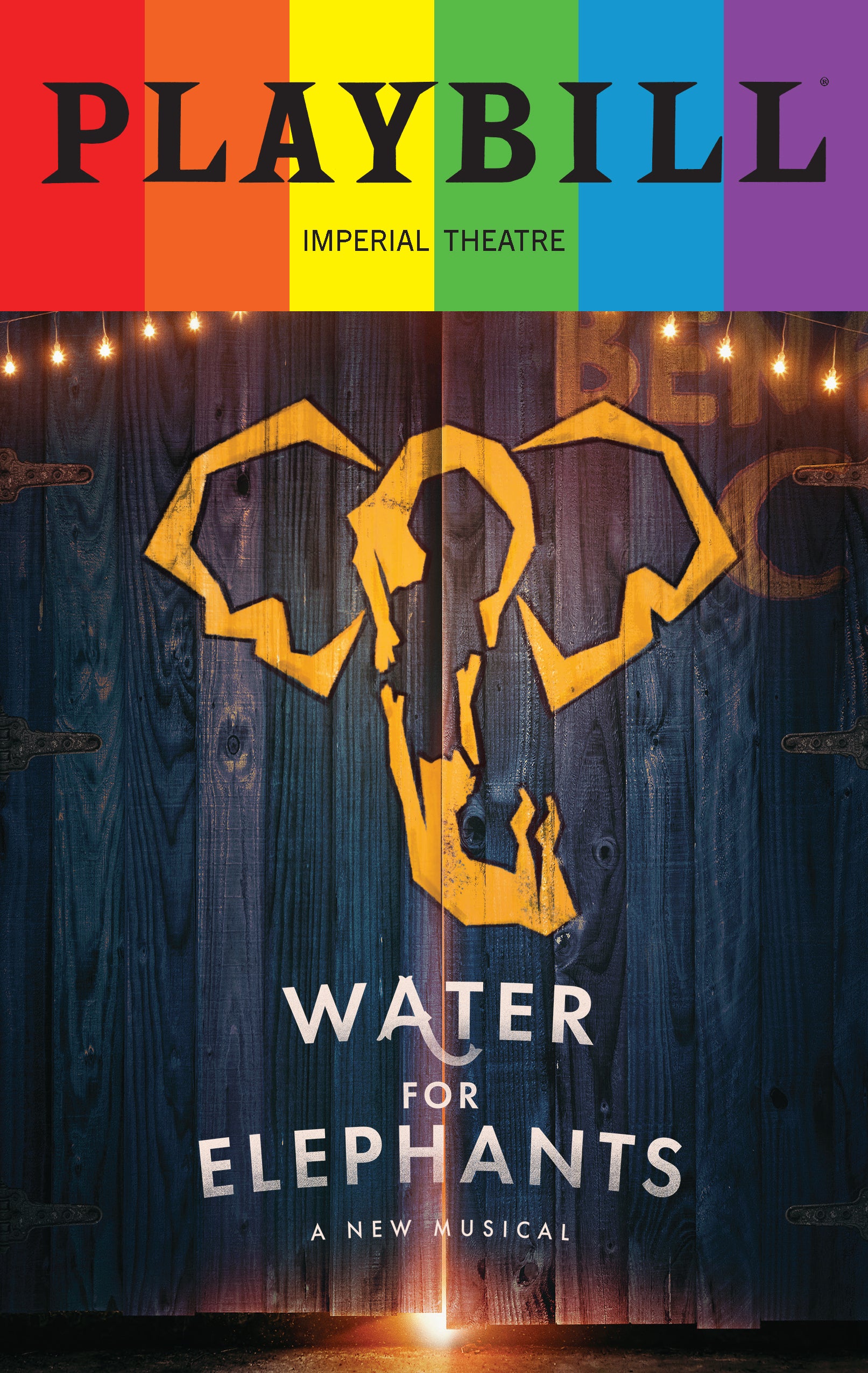 Water for Elephants Playbill with Limited Edition 2024 Rainbow Pride Logo