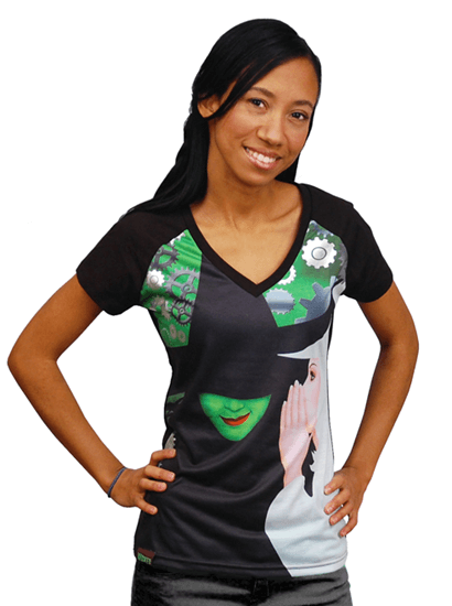 Wicked the Broadway Musical -Fitted Logo V-Neck Tee