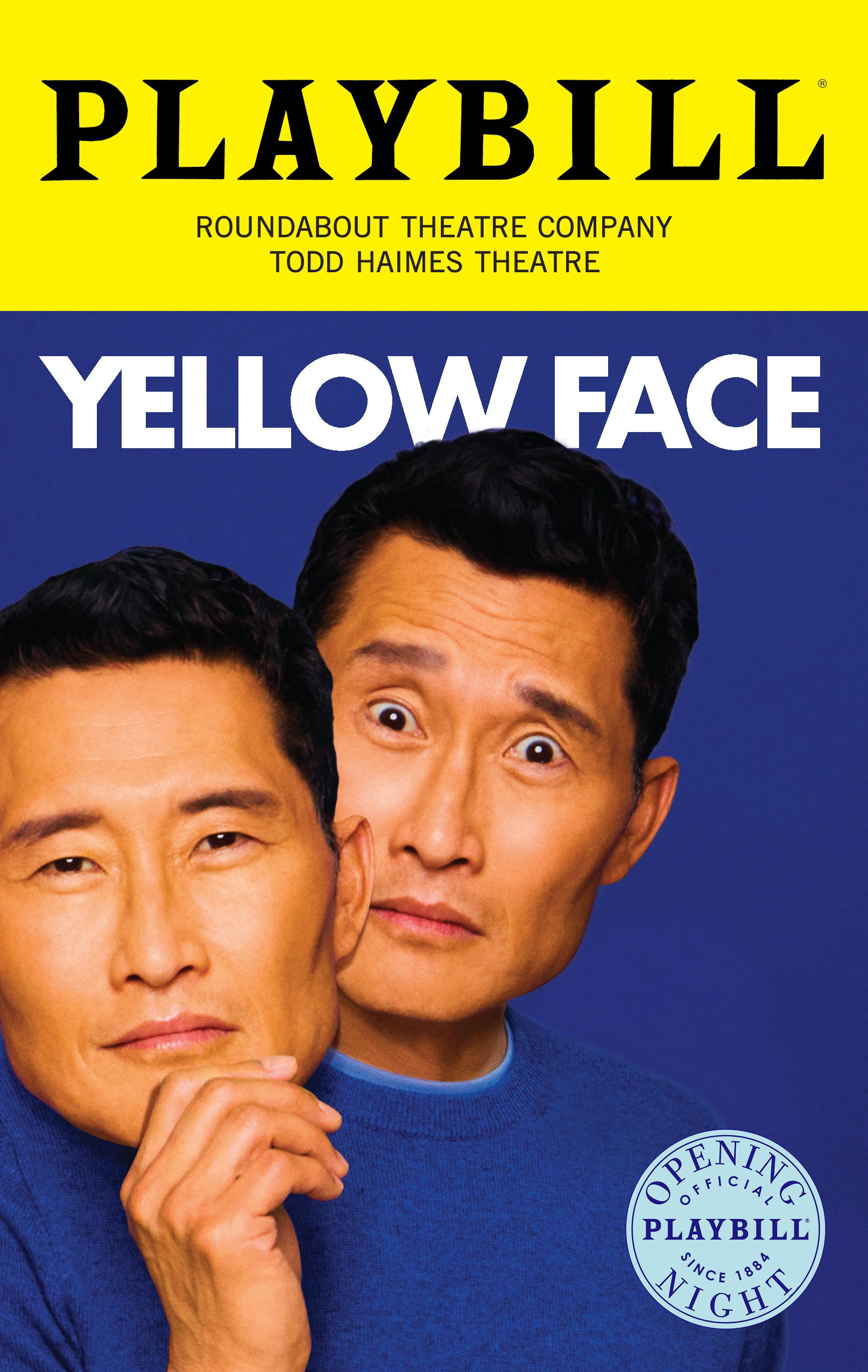 Yellow Face Limited Edition Official Opening Night Playbill