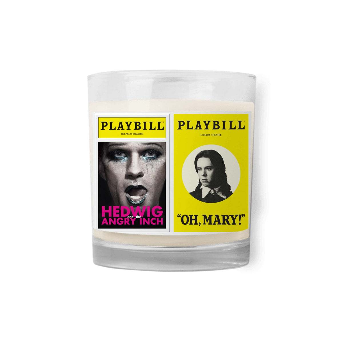 CUSTOM Playbill Covers - Ground Breaking Shows Collection - Glass Jar Soy Wax Candle - Choose 2 Favorites from 30+ Covers