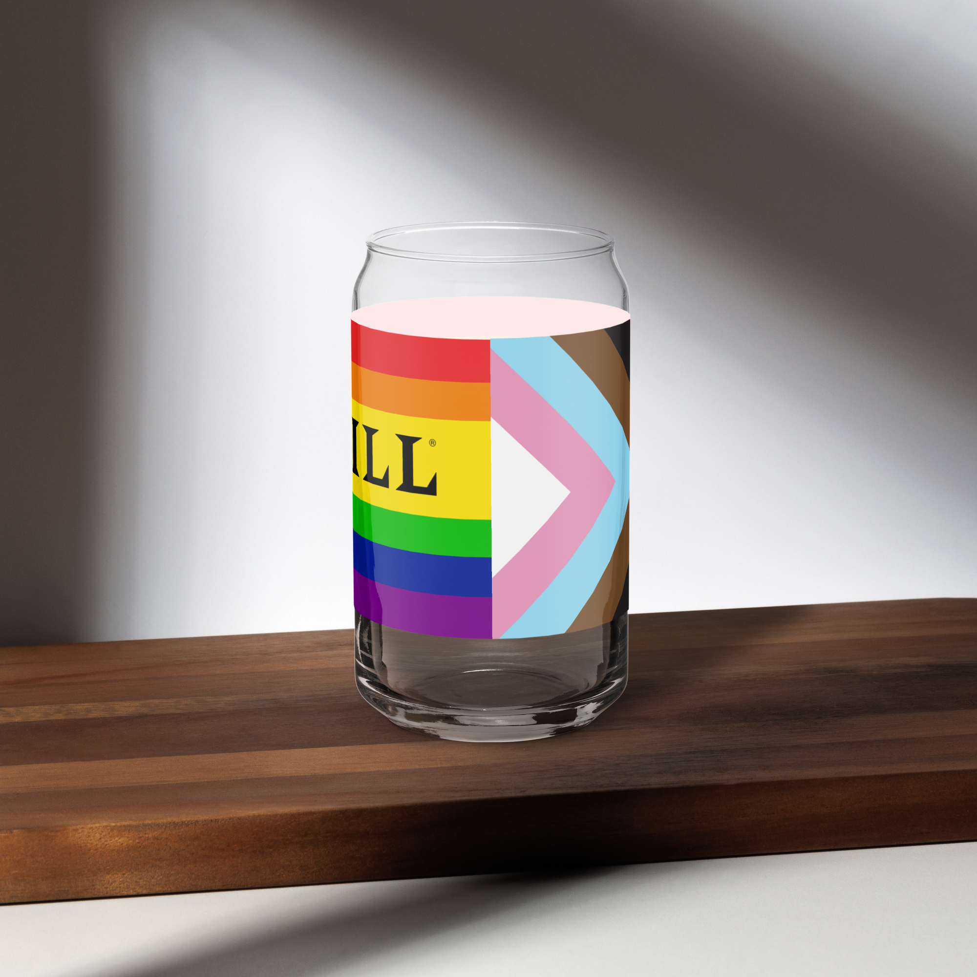 Playbill Pride - Progress Flag - Can-Shaped Glass