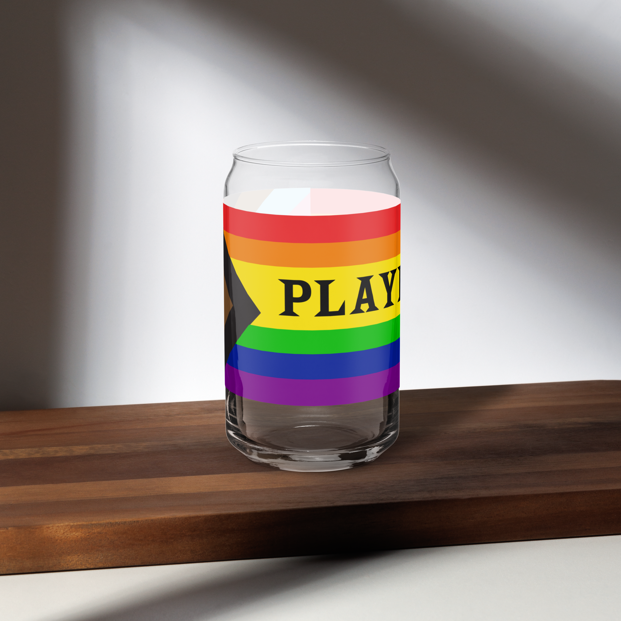 Playbill Pride - Progress Flag - Can-Shaped Glass