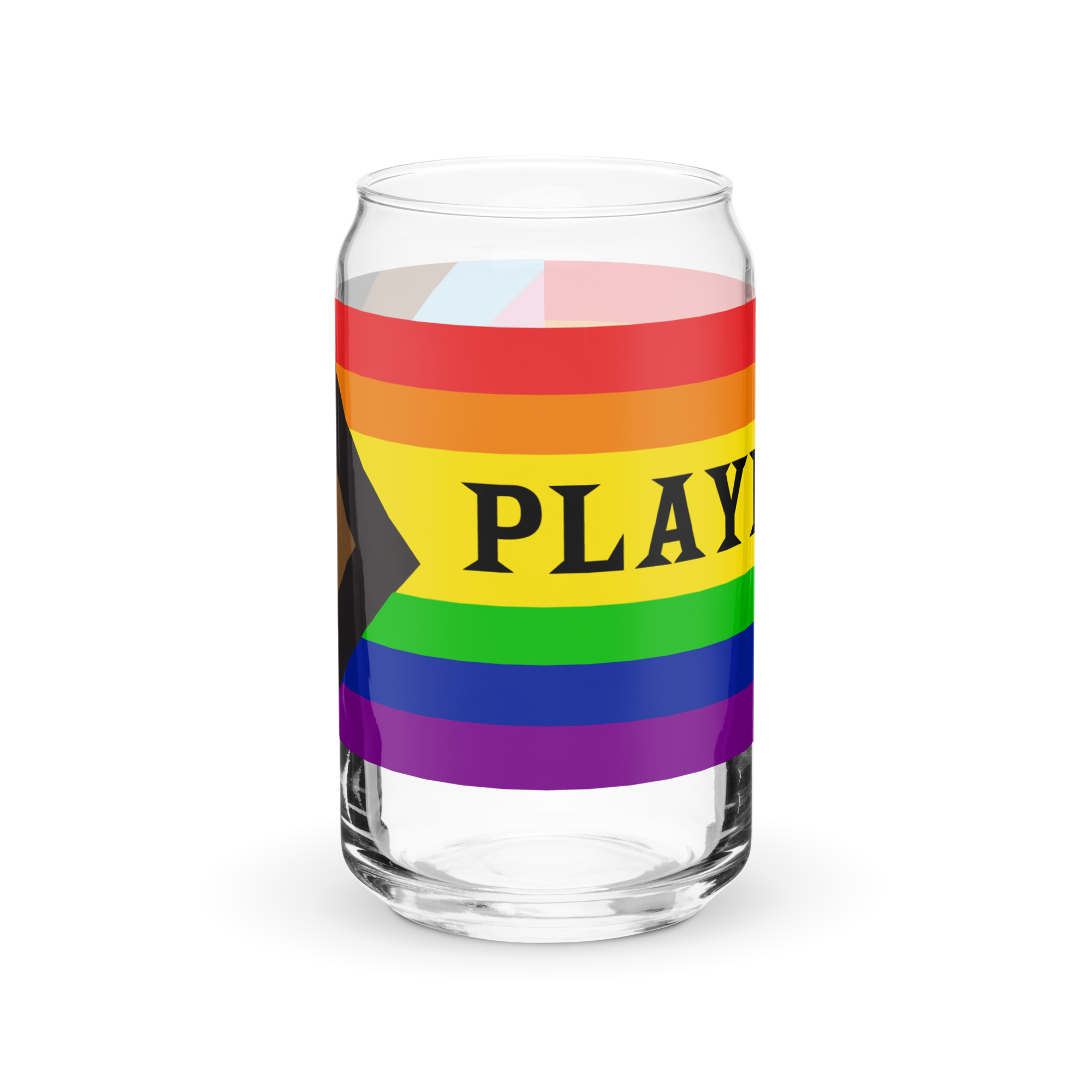 Playbill Pride - Progress Flag - Can-Shaped Glass