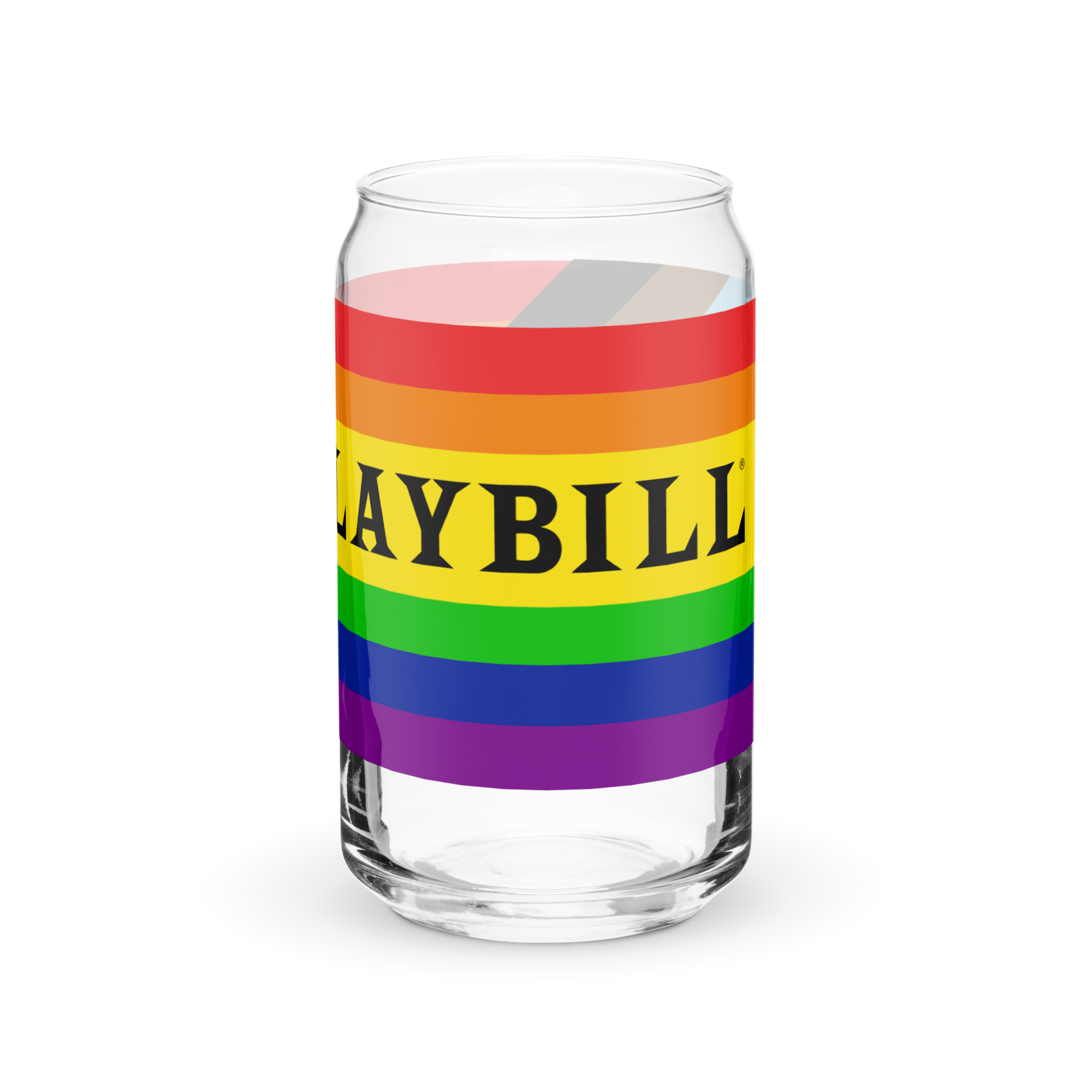 Playbill Pride - Progress Flag - Can-Shaped Glass