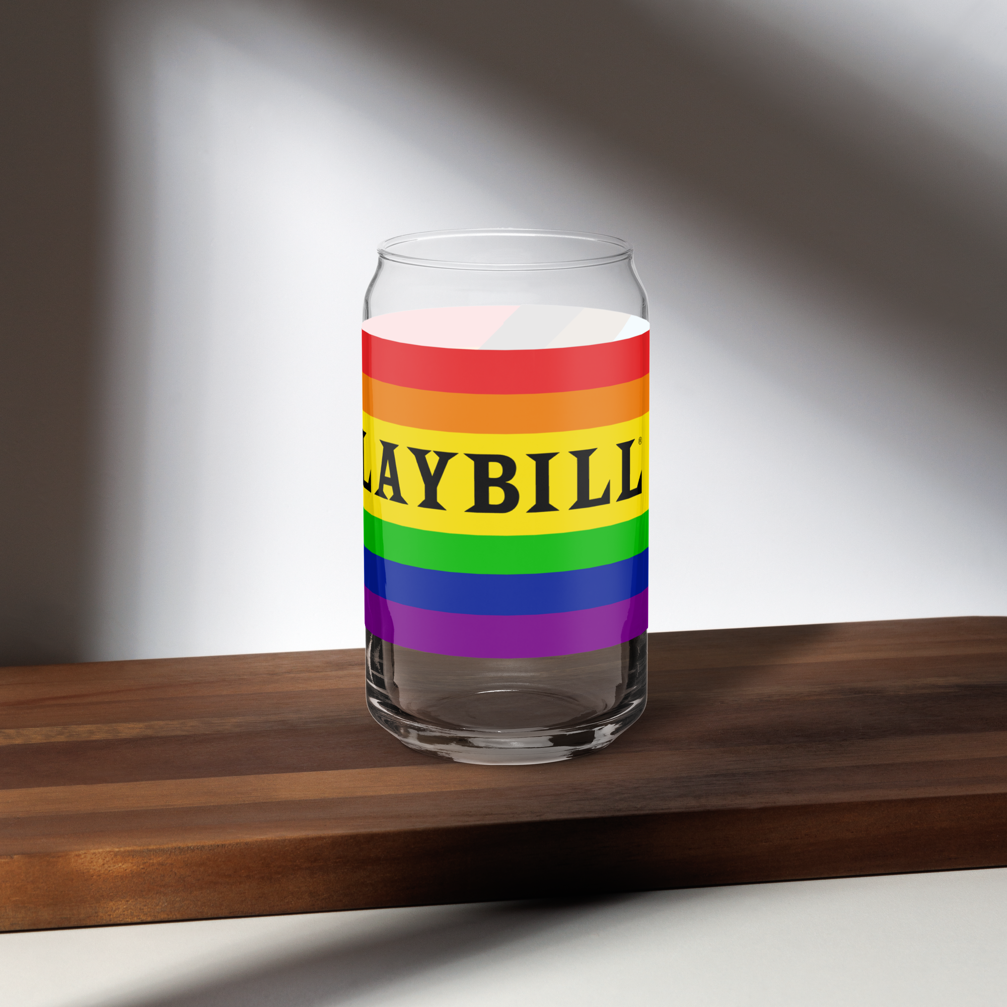 Playbill Pride - Progress Flag - Can-Shaped Glass