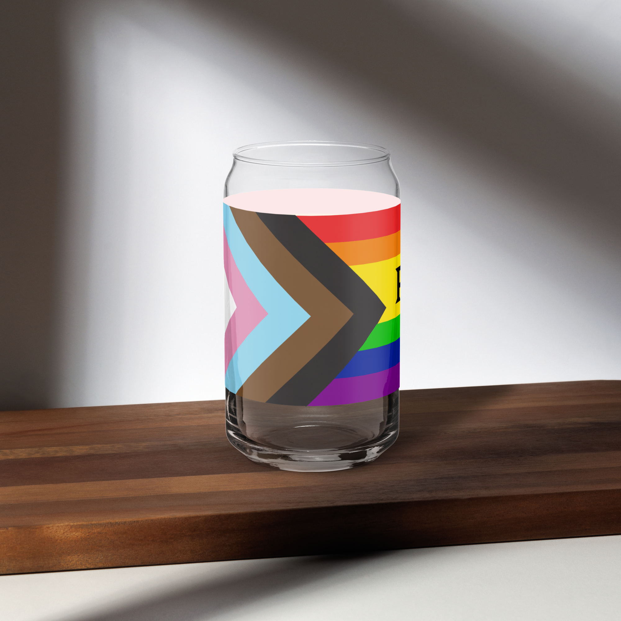 Playbill Pride - Progress Flag - Can-Shaped Glass