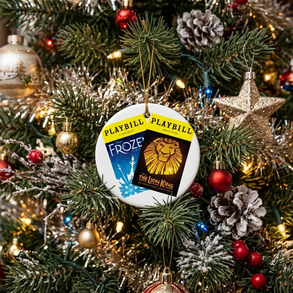 CUSTOM Playbill Covers - Family Shows - Ceramic Ornament - Choose 2 favorites from 20+ Covers