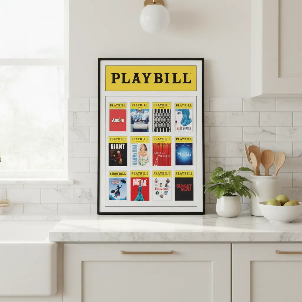 Custom Playbill Poster with 12 Playbill Covers - Choose your favorite Playbill covers and create your own 24" x 36" poster.