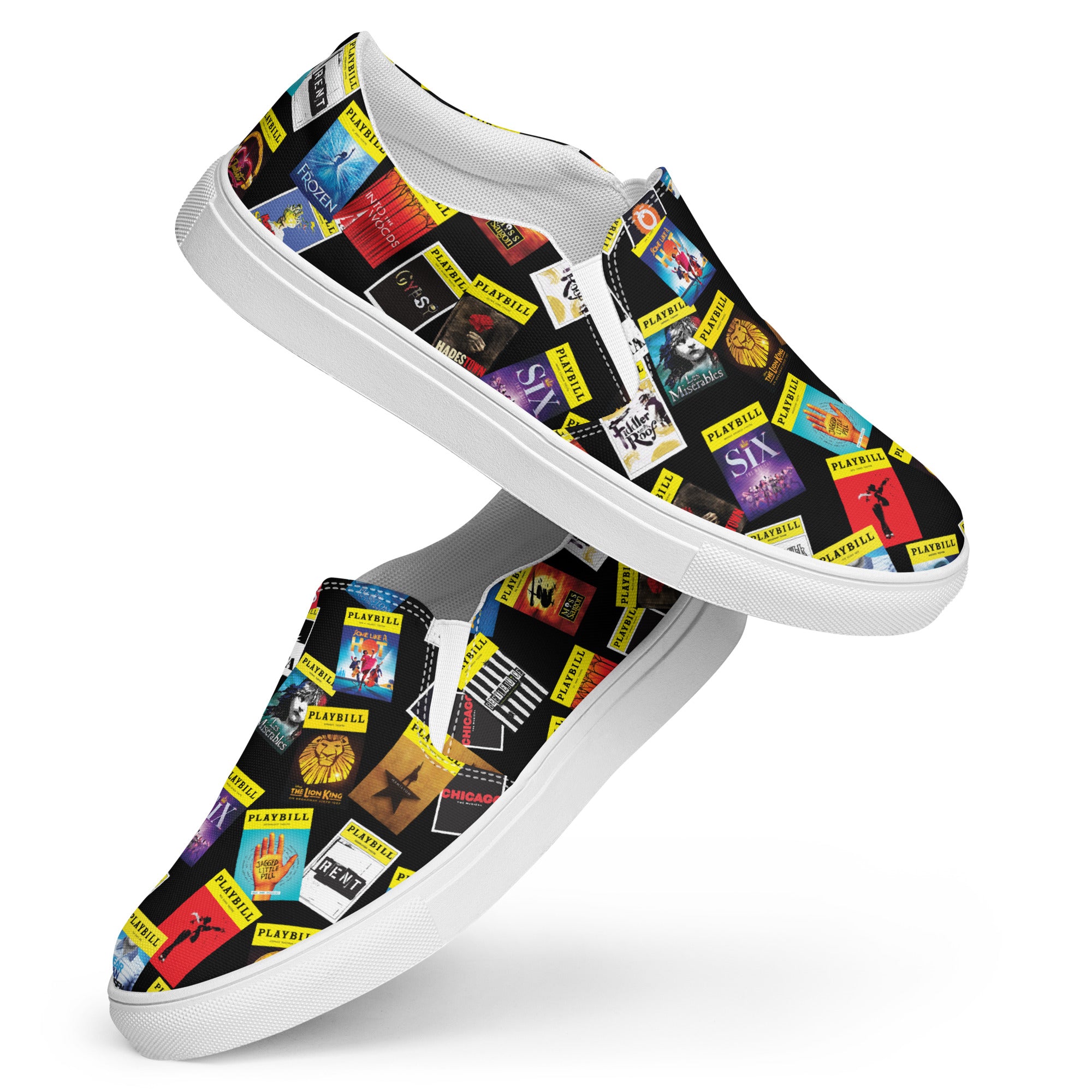 PLAYBILL Covers - Men’s Slip-On Canvas Shoes in Black