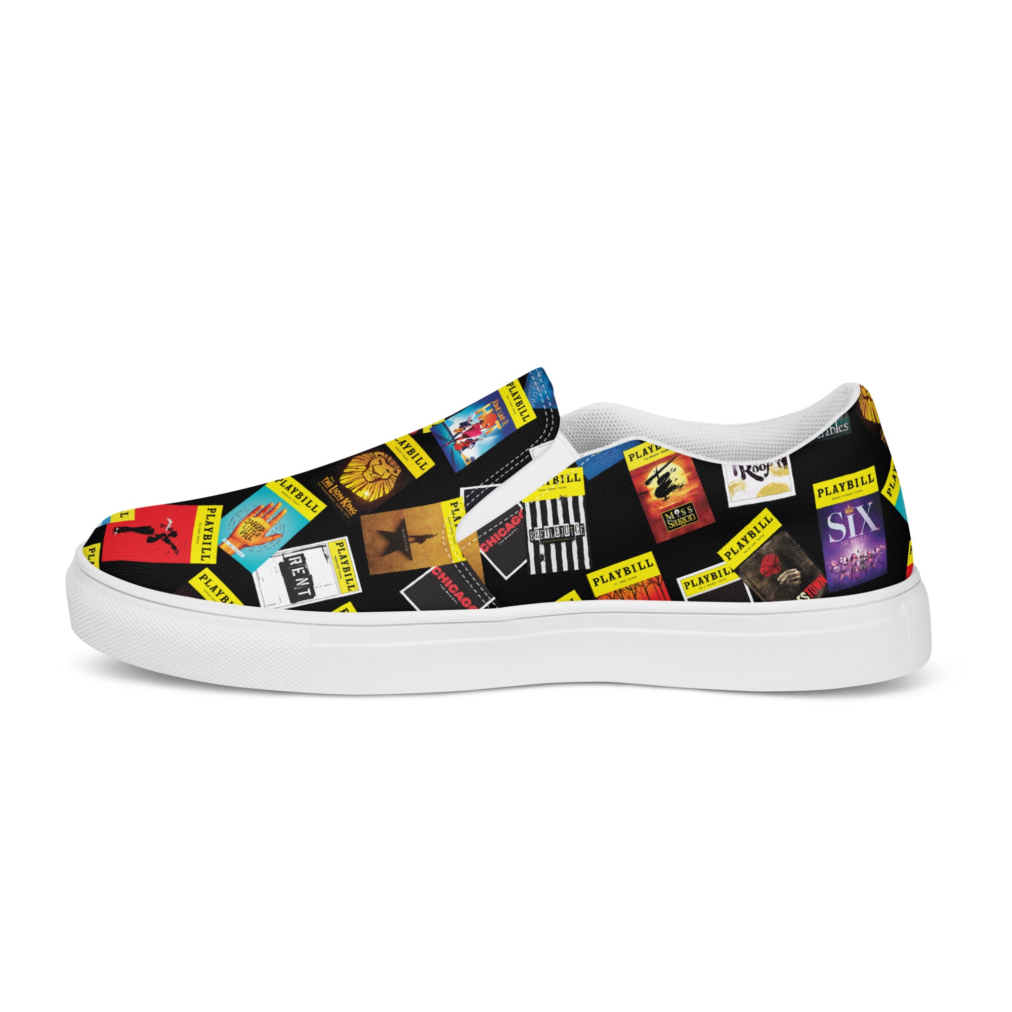 Playbill Covers - Men’s Slip-On Canvas Shoes in Black