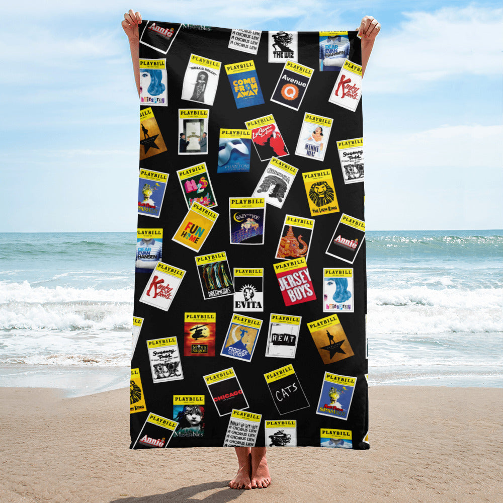 PLAYBILL Beach Towel - Black