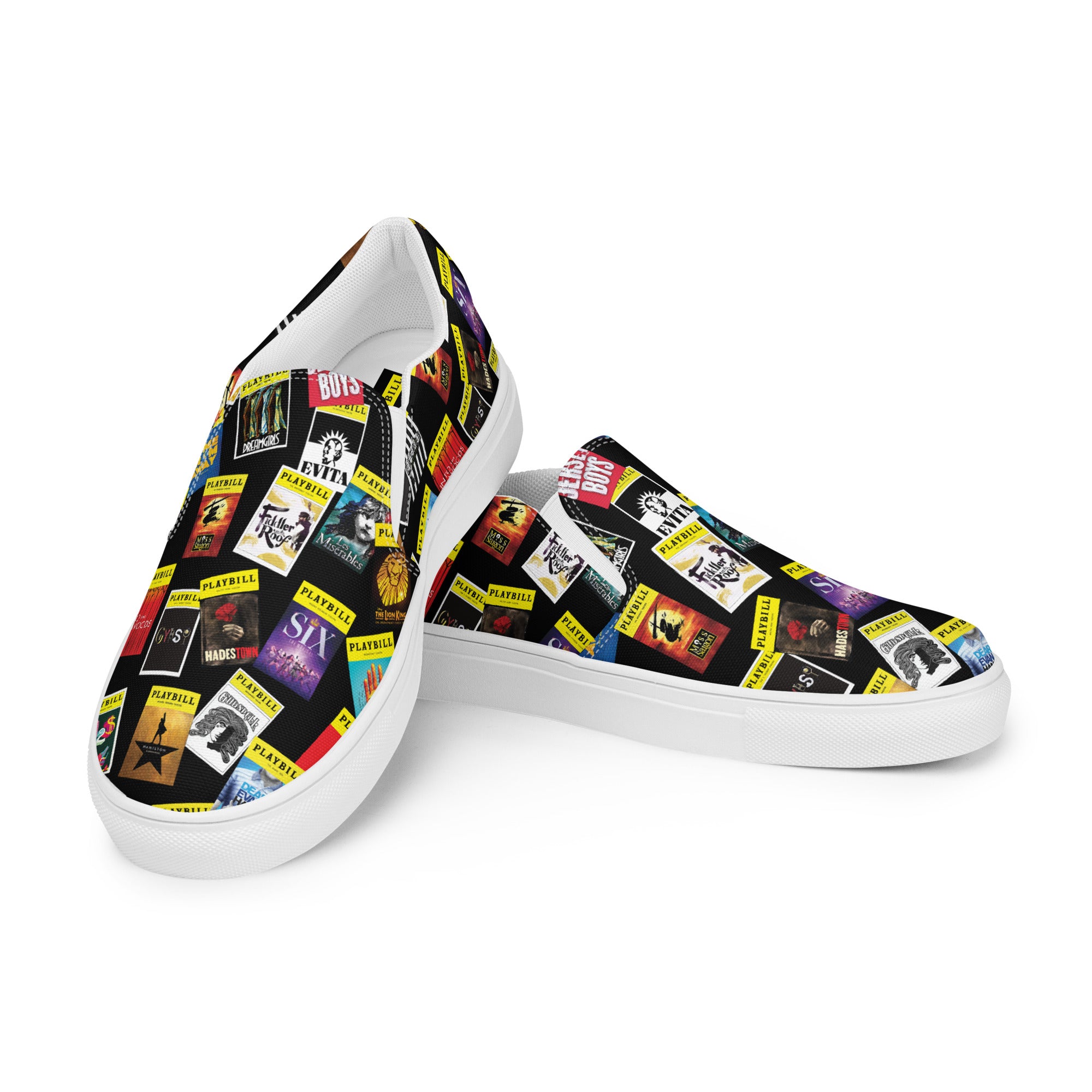 PLAYBILL Covers - Women’s Slip-On Canvas Shoes in Black