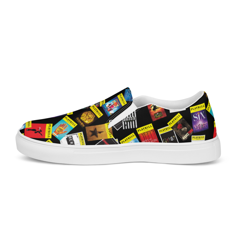 Playbill Covers - Women’s Slip-On Canvas Shoes in Black